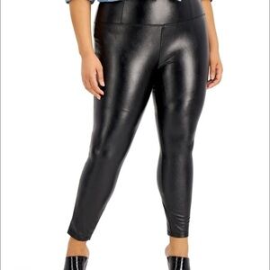 Tinseltown Black High-Waisted Faux Leather Leggings